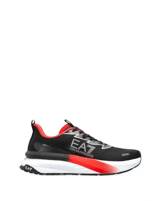 EA7 White Crusher Sonic Logo-Print Lace-Up Sneakers for men