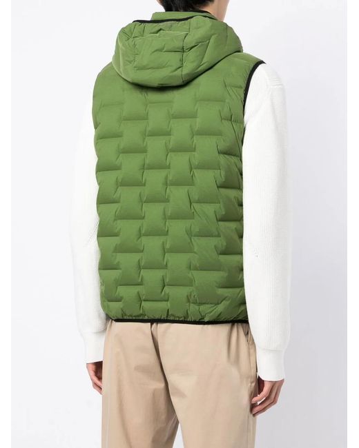 Herno Green Detachable Hood Padded Gilet for men