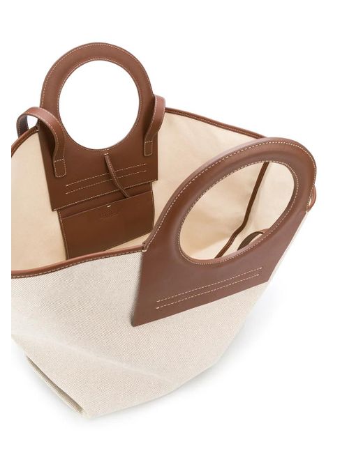 Hereu Brown Cala Leather-Trimmed Large Tote Bag