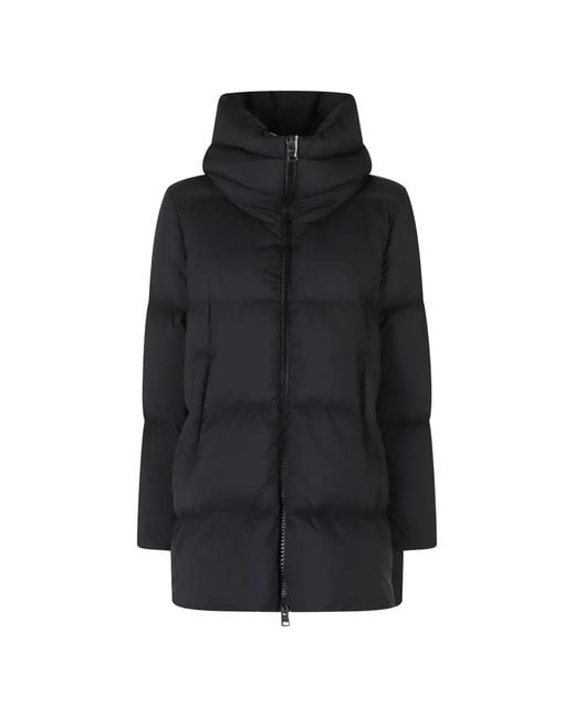 Herno Black Padded High-Neck Coat