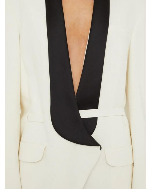 Christopher Esber White Contrast-Lapel Tuxedo Blazer