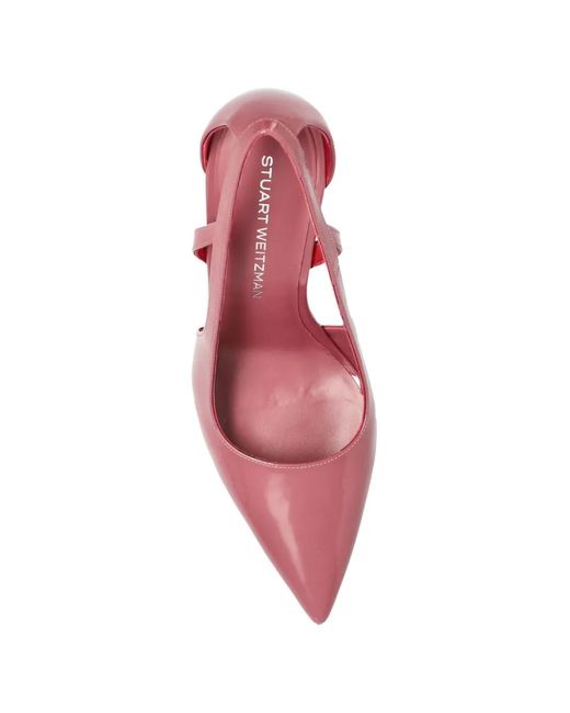 Stuart Weitzman Pink Stuart Power Cutout 85 Pumps