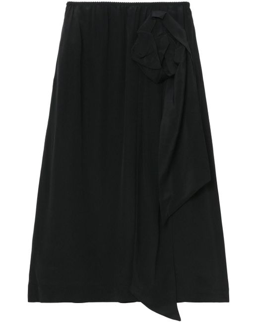Simone Rocha Black Appliqué-detail Midi Skirt