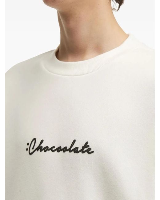 Chocoolate White Logo-Print Sweatshirt for men