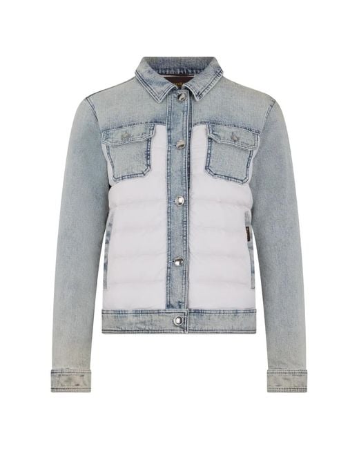 Moorer Blue Panelled Denim Jacket