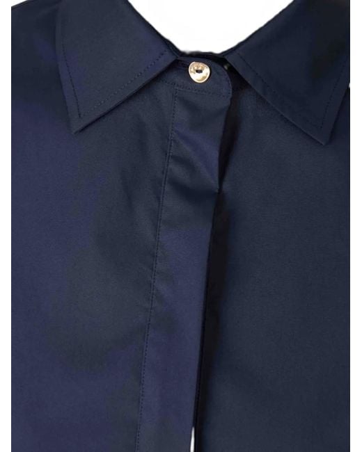 Cult Gaia Blue Button-Fastening Open-Back Blouse
