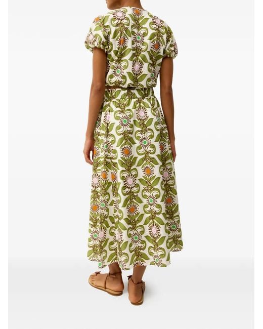 Marie Oliver White Sasha Floral-Print Skirt