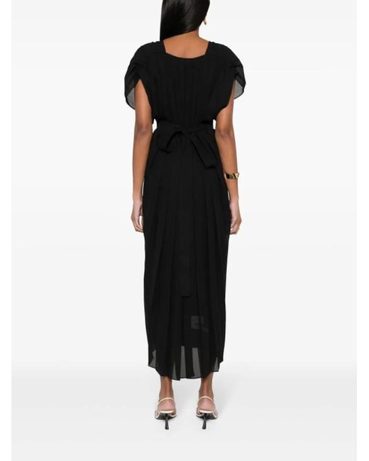 Fabiana Filippi Black V-Necked Midi Dress