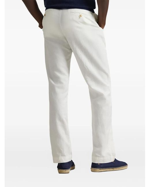 Polo Ralph Lauren White Bedford Embroidered Chino Trousers for men