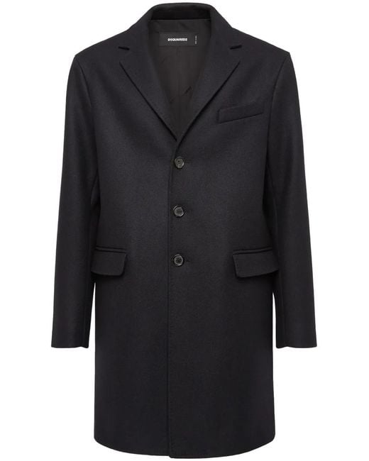 Abrigo Midi Con Botones DSquared² de hombre de color Black