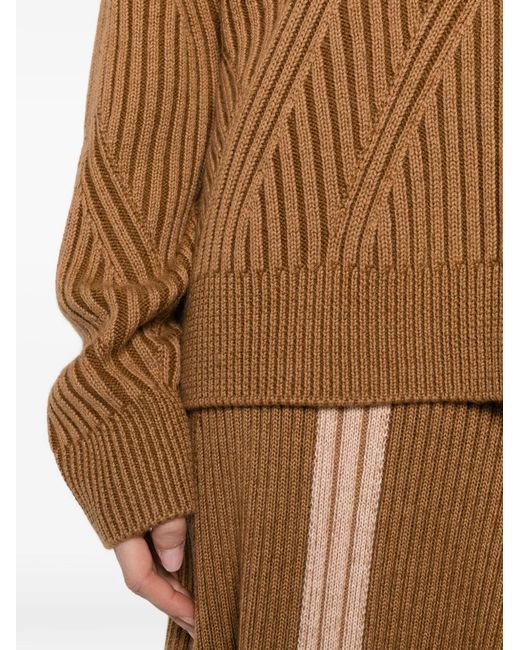 Bompard Brown Gerippter Pullover