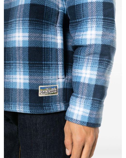 Polo Ralph Lauren Blue Plaid-check Fleece Shirt for men