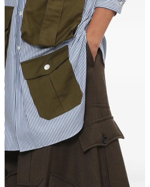 Comme des Garçons Brown Wool Cargo Shorts for men