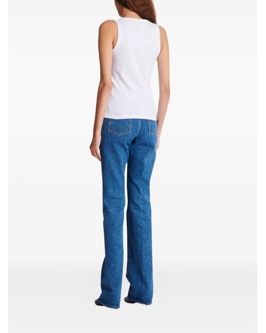 Balmain White Logo-Print Tank Top