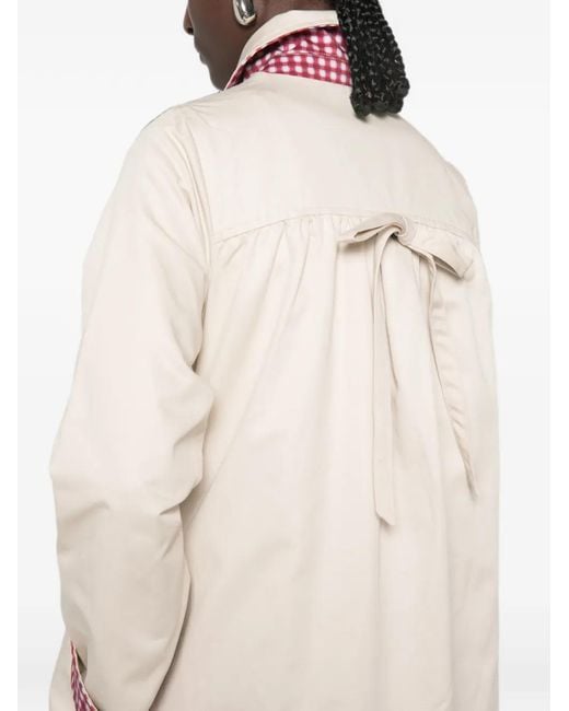 Damson Madder White Mercedes Bow-Detail Reversible Trench Coat