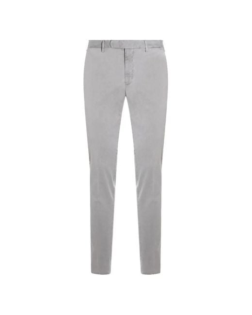 Incotex Gray Belt-Loop Trousers for men