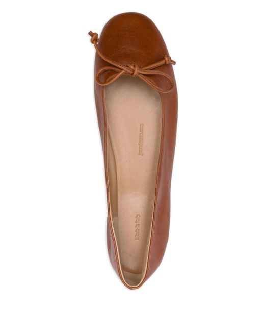 J.W. Anderson Brown Round-Toe Leather Ballerina Shoes