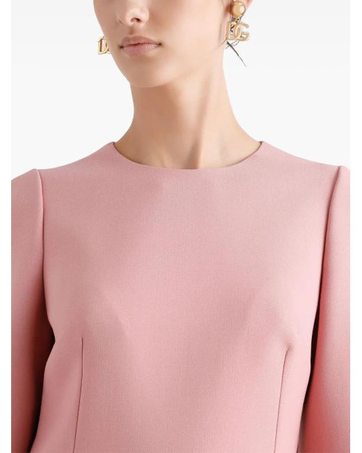 Dolce & Gabbana Pink Dna Wool Mini Dress