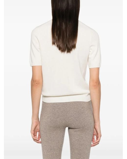 Bompard White Short-Sleeve Crew-Neck Top