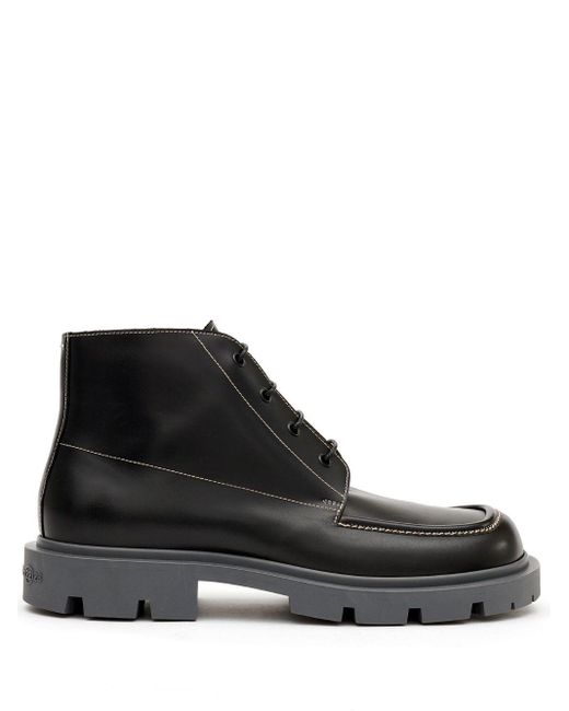 Maison Margiela Black Leather Lace-up Boots for men