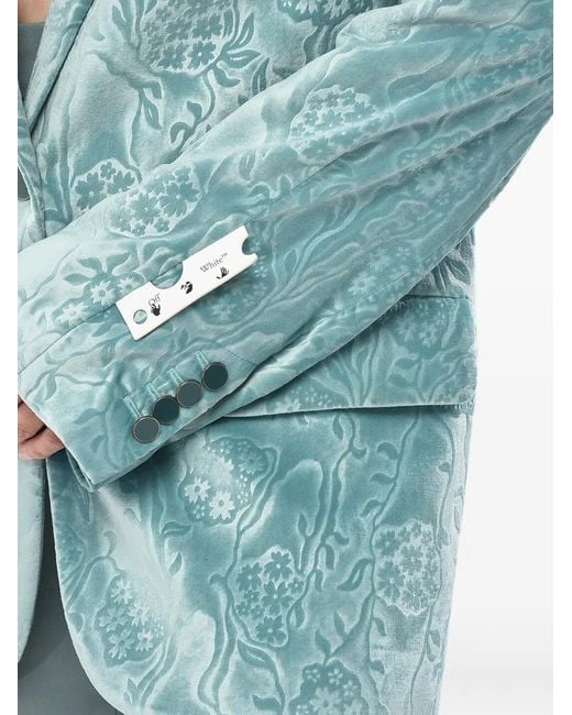 Off-White c/o Virgil Abloh Blue Buttoned Blazer