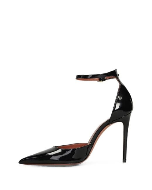 Castagna Black Caryn Patent-Leather Ankle-Strap Pumps