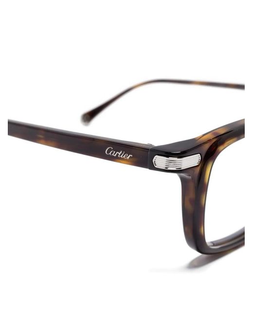 Cartier Brown Rectangle-Frame Glasses