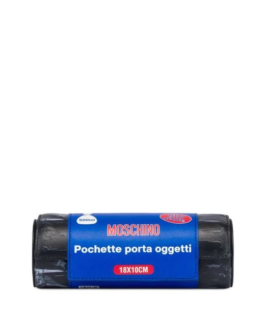 Moschino Blue Cylinder Clutch Bag