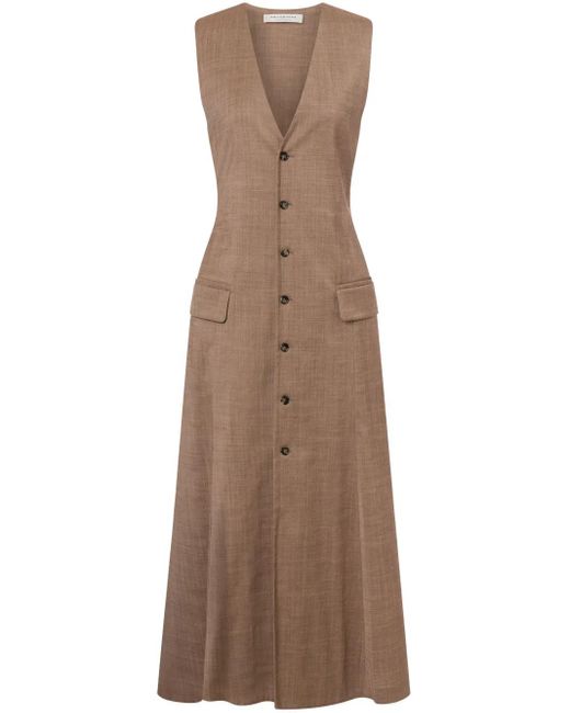 Philosophy Di Lorenzo Serafini Brown Geknöpftes Jeanskleid