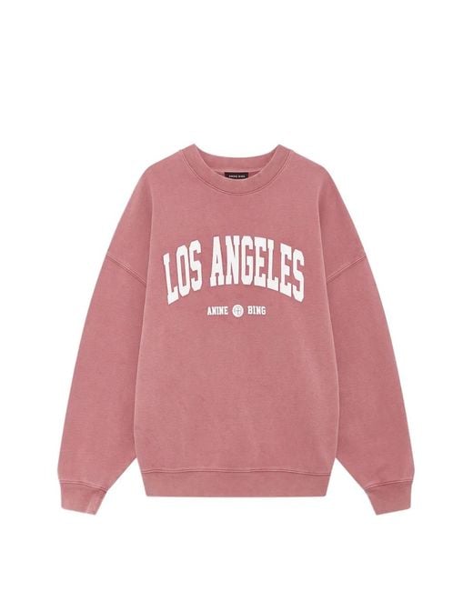 Anine Bing Pink Miles Sweatshirt Los Angeles University