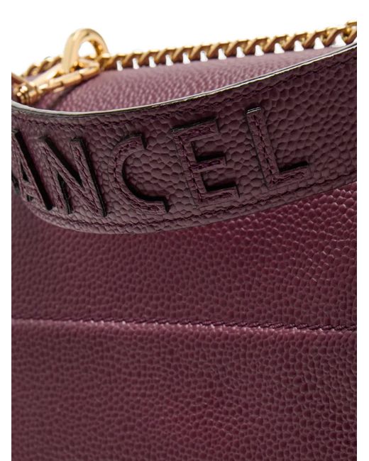 Lancel Purple Ninon Grained Leather Shoulder Bag