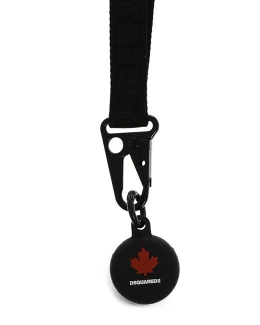 DSquared² Black Logo-Detail Keyring for men