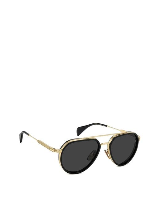 David Beckham Black Double-Bridge Aviator-Bridge Aviator-Frame Sunglasses for men