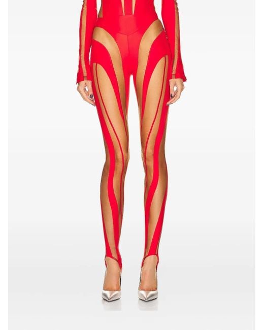 Legging À Découpes Mugler en coloris Red