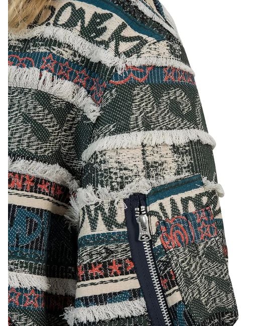 Sacai Gray X Eric Haze Jacquard-pattern Bomber Jacket for men