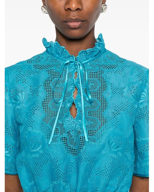 Valentino Garavani Blue Laced Maxi Dress