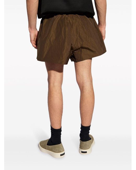 Fear Of God Brown Lamé-effect Drawstring Track Shorts for men