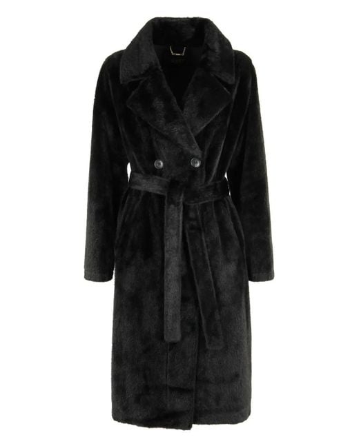 Seventy Black Double-Breasted Belted Coat