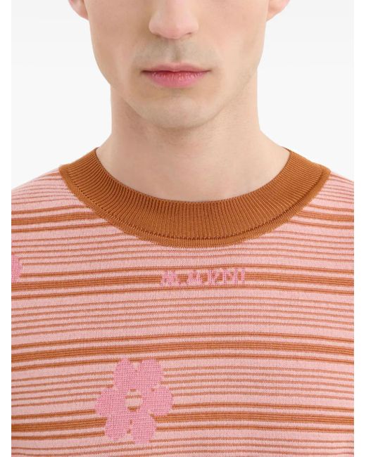 Marni Pink T-Shirt À Logo Intarsia for men
