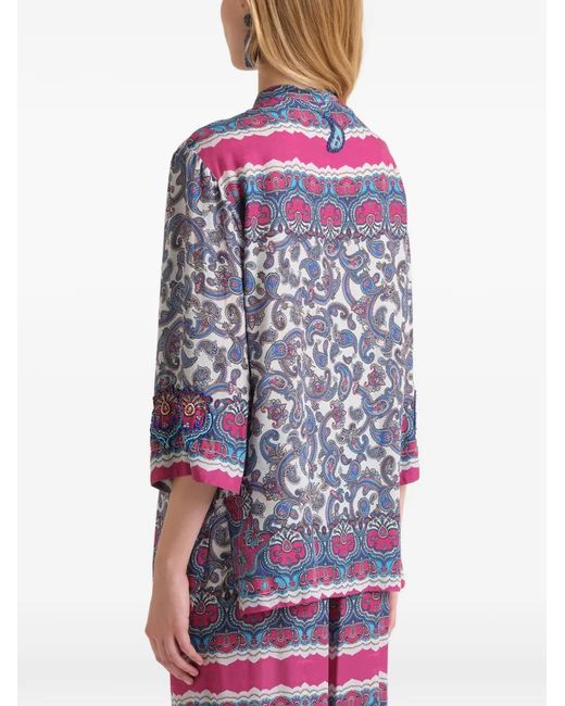Maliparmi Purple Chemise À Motif Cachemire