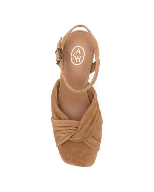 Ash Brown Knotted Platform Sandals