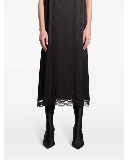 Balenciaga Zijden Mini-jurk Met Monogram in het Black