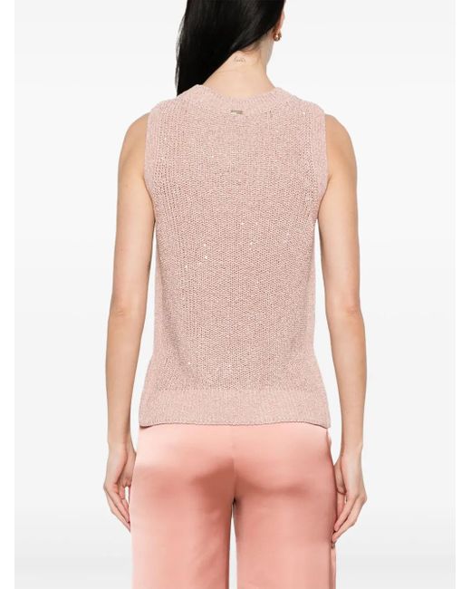 Herno Pink Textured Knit Sleeveless Top