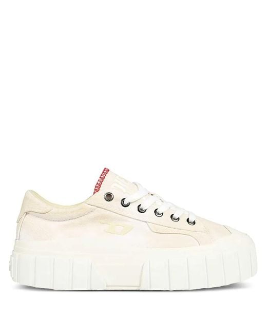 DIESEL Natural Round-Toe Platform Sneakers