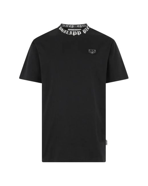 Philipp Plein Black T-Shirt Round-Neck Ss for men