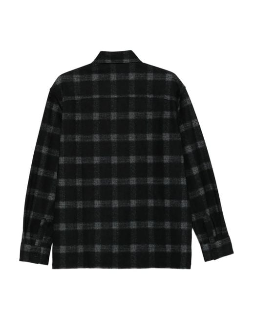 Karl Lagerfeld Black Checked-Pattern Shirt for men