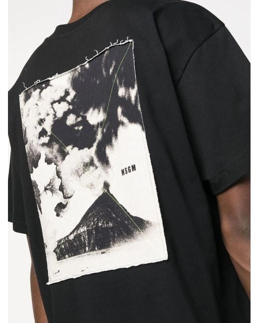 MSGM T-Shirt Met Logoprint in het Black voor heren