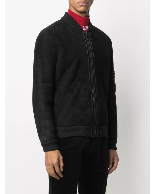 Liska Black Ribbed Trim Bomber Jacket for men