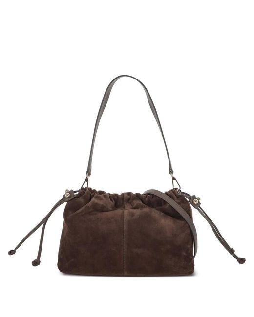 Strathberry Brown Charlotte Drawstring Shoulder Bag