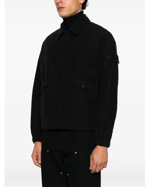 Stone Island Black Ghost Logo-Patch Jacket for men